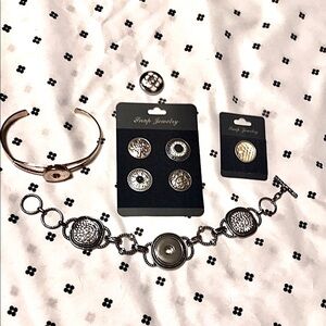 Snaps & Magnolia Vine bracelet set: bracelets, 5 snaps~interchangeable + bonus